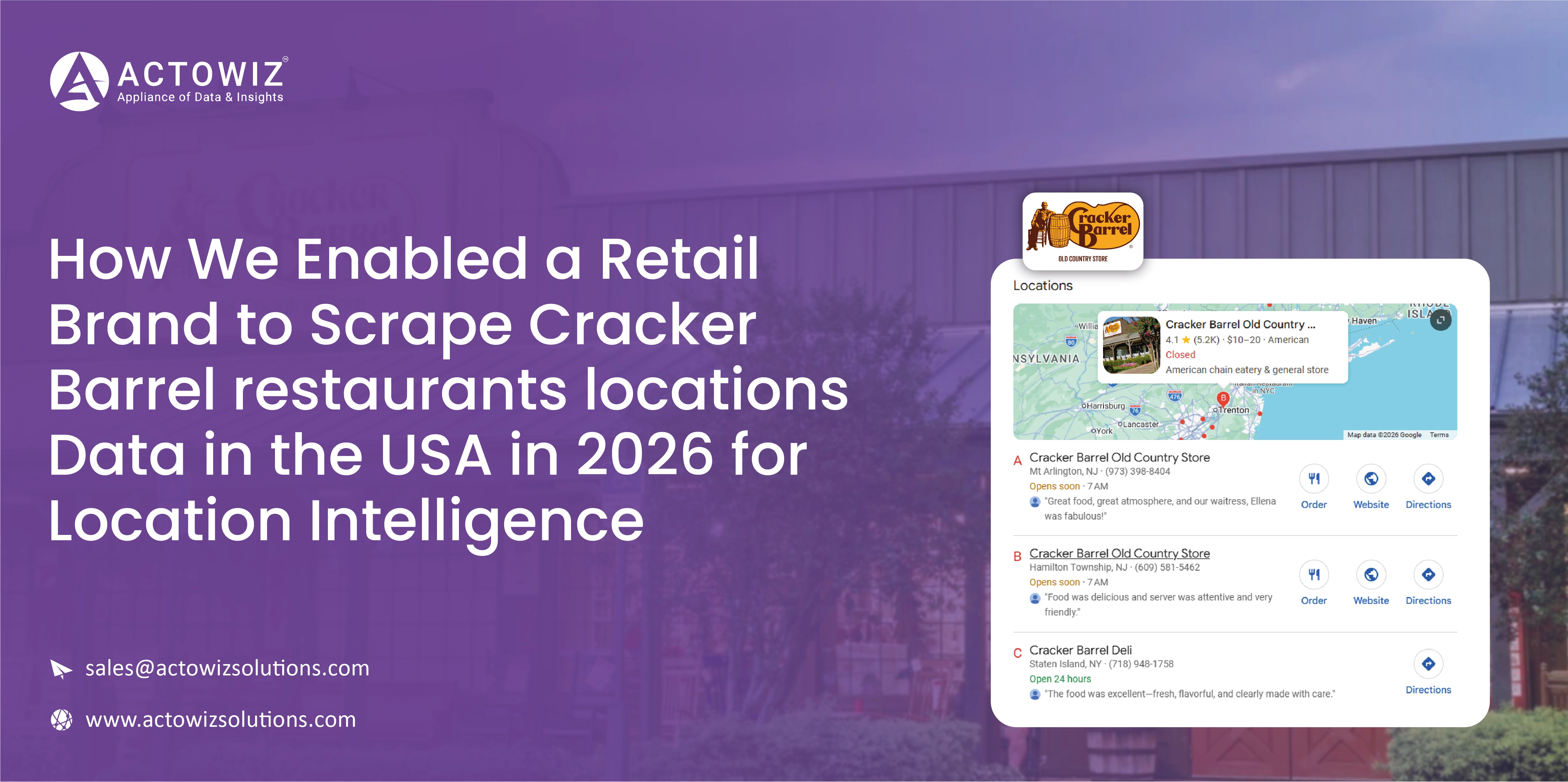 How We Enabled a Retail Brand to Scrape Cracker Barrel restaurants locations Data in the USA in 2026 for Location Intelligence